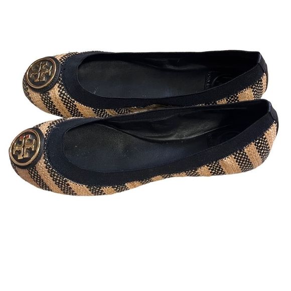 Tory Burch Caroline 2 Striped Classic Elastic Ballet Flats - great condition! - Picture 3 of 4